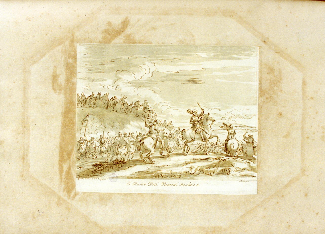 scena di battaglia (stampa a colori) di Pond Arthur (sec. XVIII)