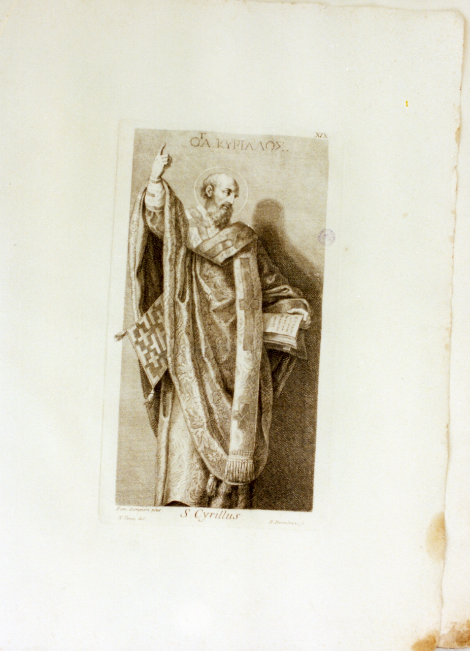 San Cirillo (stampa) di Vanni Niccolò, Bartolozzi Francesco (sec. XVIII)