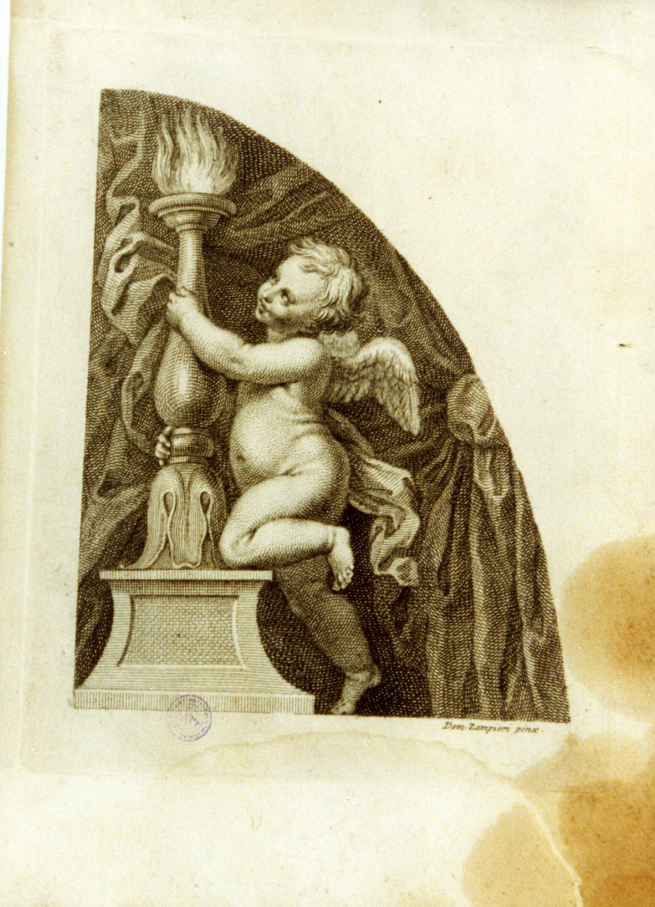 putto alato (stampa) - ambito italiano (sec. XVIII)