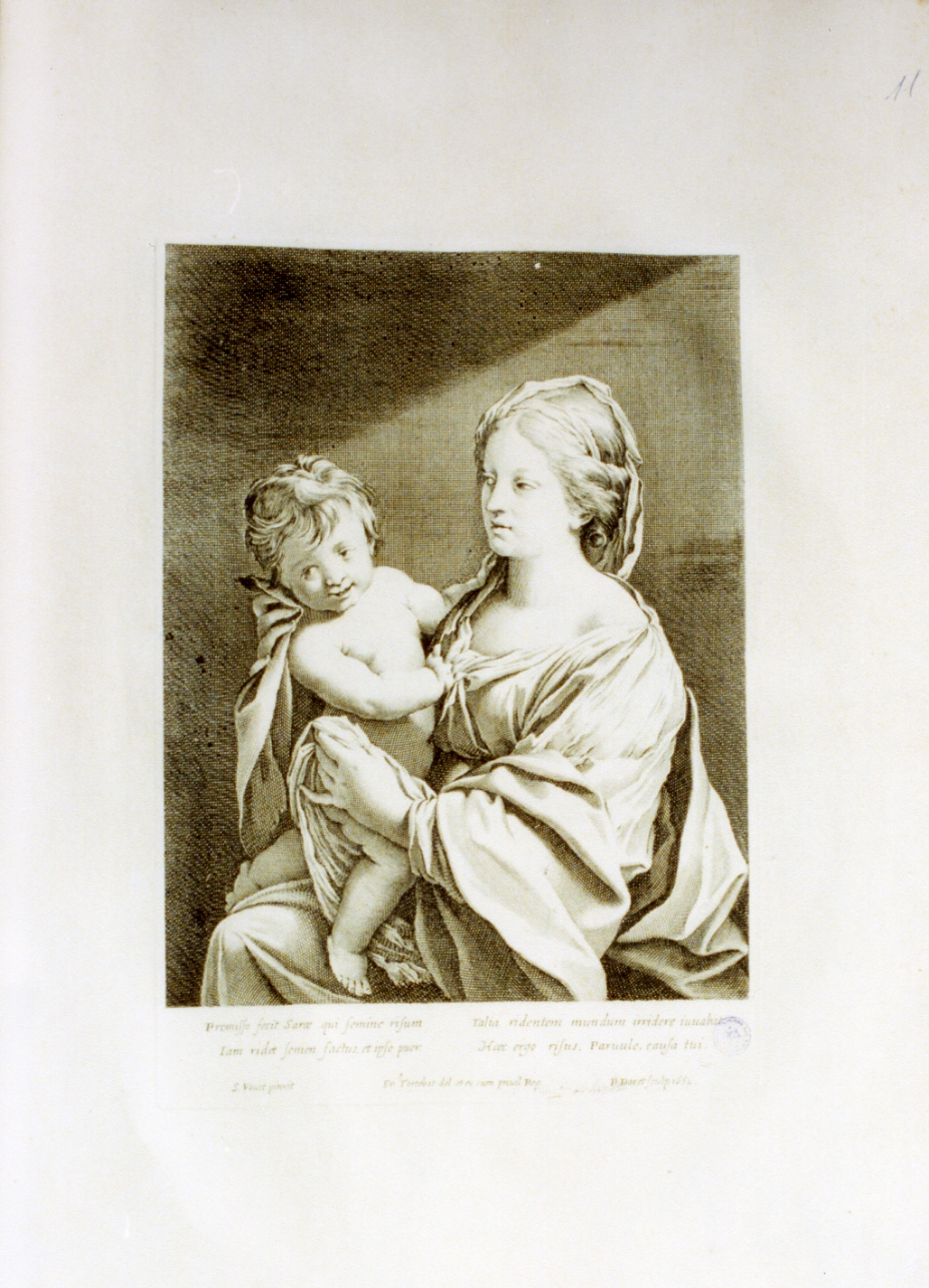 Madonna con Bambino (stampa) di Vouet Simon, Tortebat François (sec. XVII)