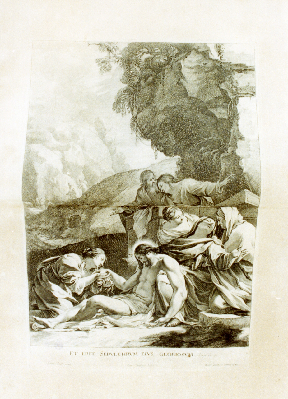 deposizione di Cristo nel sepolcro (stampa) di Vouet Simon (sec. XVII)
