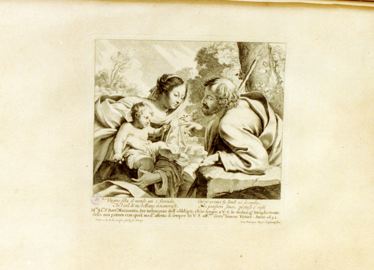 Sacra Famiglia (stampa) di Vouet Simon, De Jode Pieter (sec. XVII)