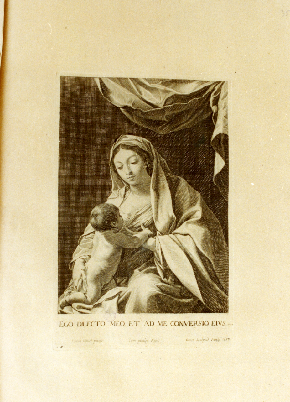 Madonna con Bambino (stampa) di Vouet Simon (sec. XVII)