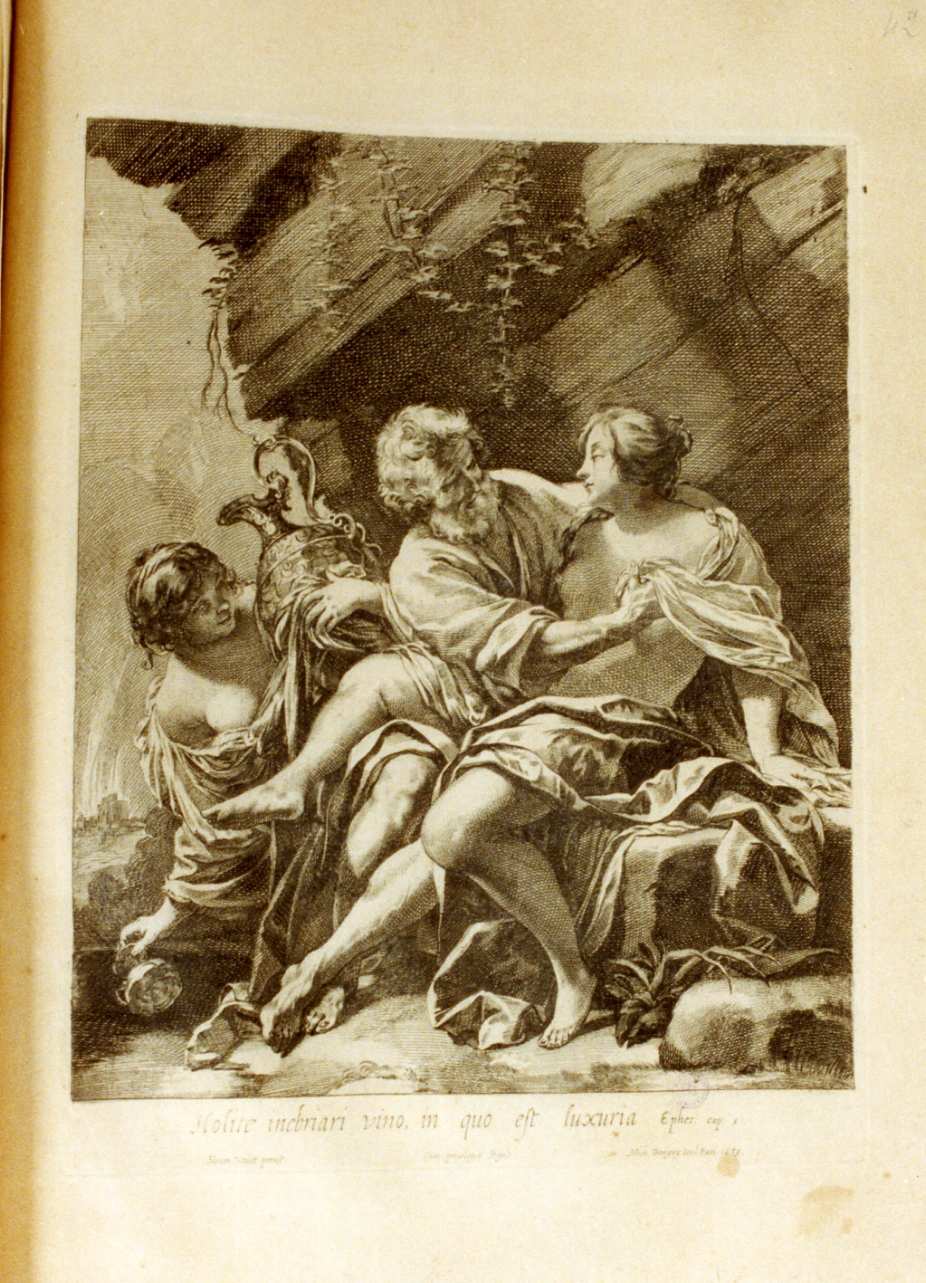 lot e le figlie (stampa) di Dorigny Michel, Vouet Simon (sec. XVII)