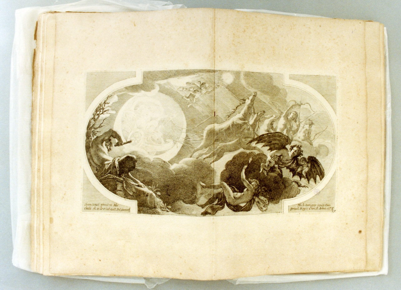 Diana sul carro (stampa) di Vouet Simon (sec. XVII)