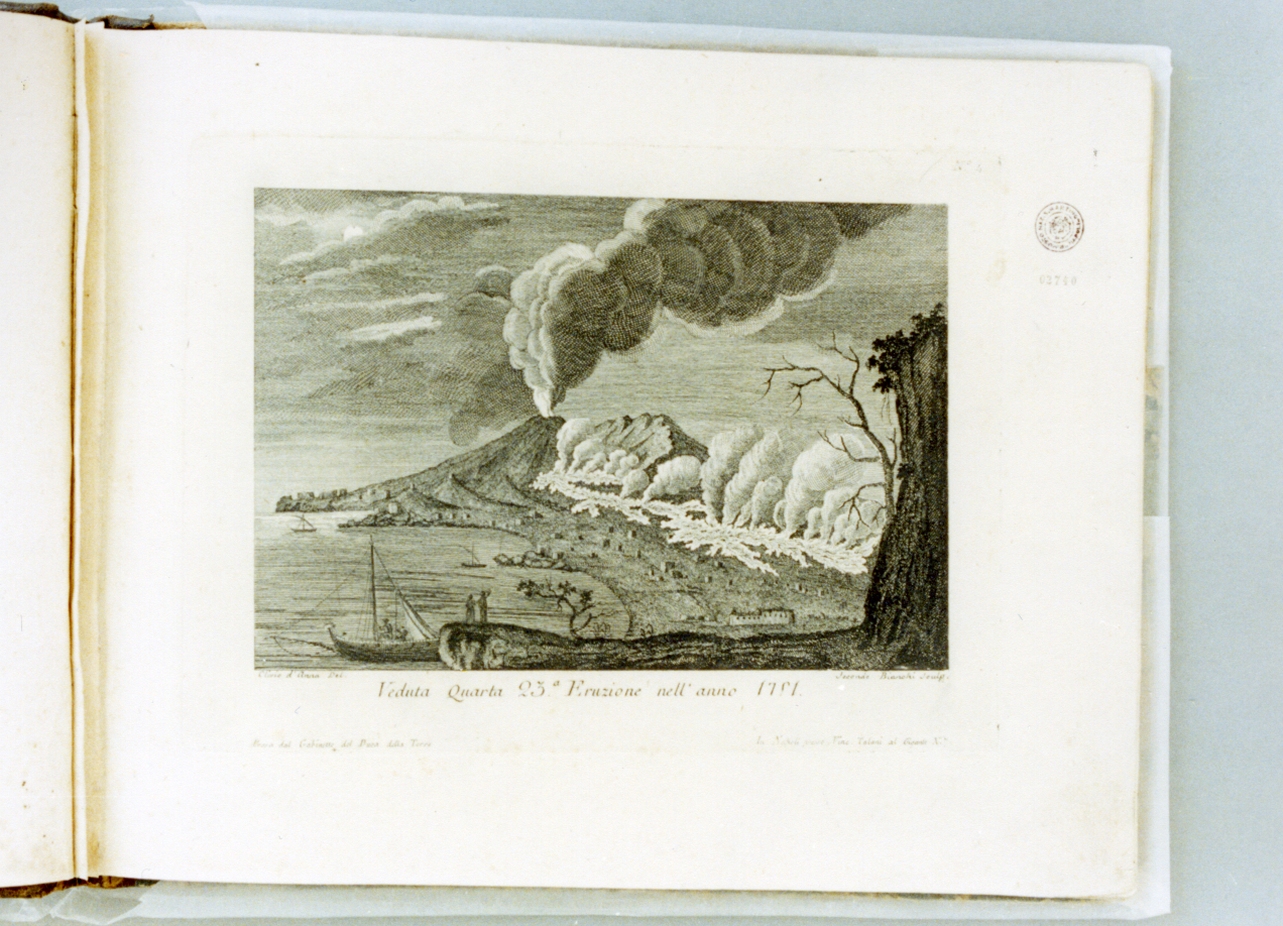 veduta del Vesuvio (stampa) di Bianchi Secondo (secc. XVIII/ XIX)