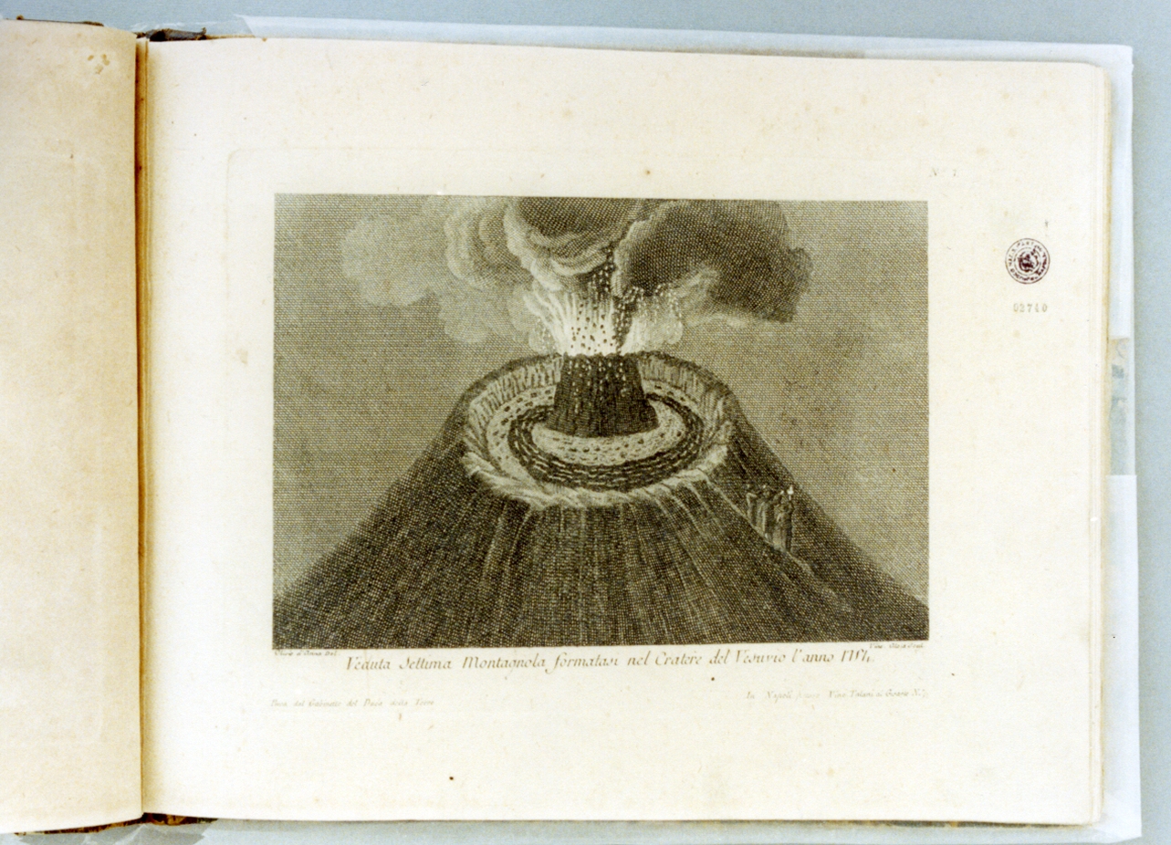 veduta del Vesuvio (stampa) di Alloja Vincenzo (secc. XVIII/ XIX)