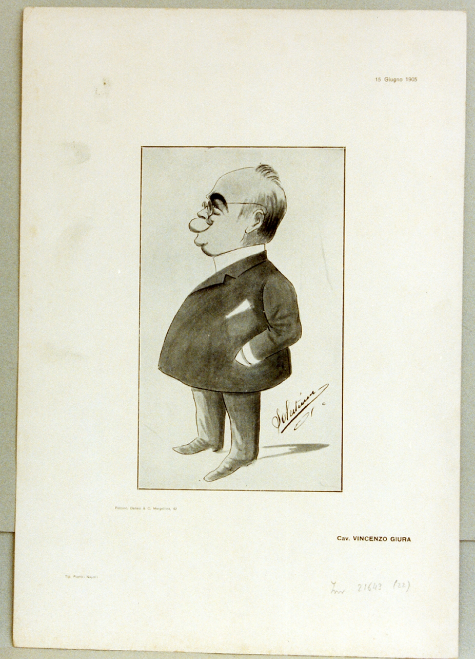 caricatura (stampa) di Buonsollazzi Mario detto Solatium (sec. XX)