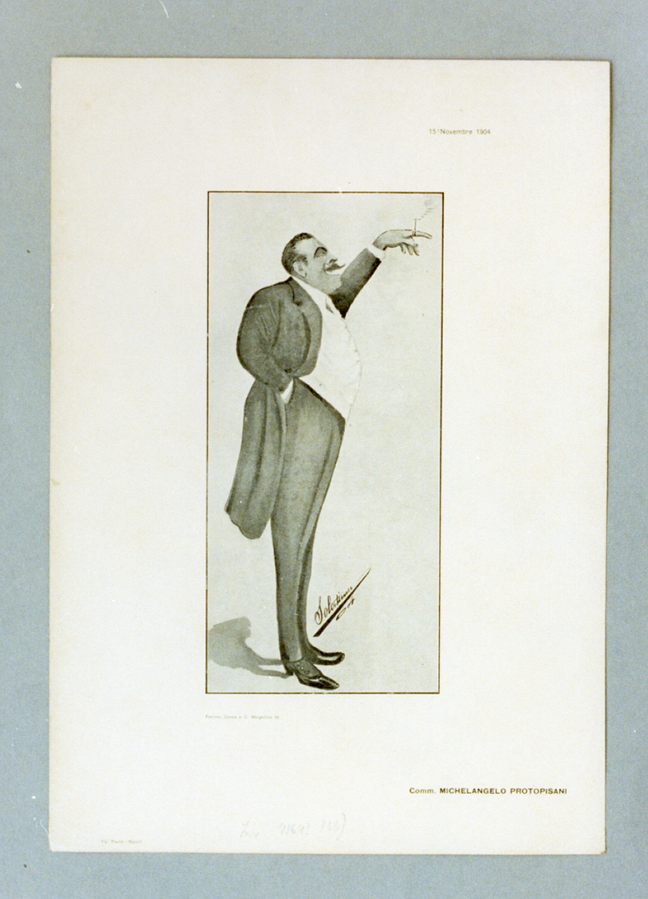 caricatura (stampa) di Buonsollazzi Mario detto Solatium (sec. XX)