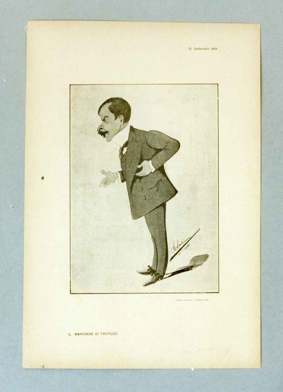 caricatura (stampa) di Buonsollazzi Mario detto Solatium (sec. XX)