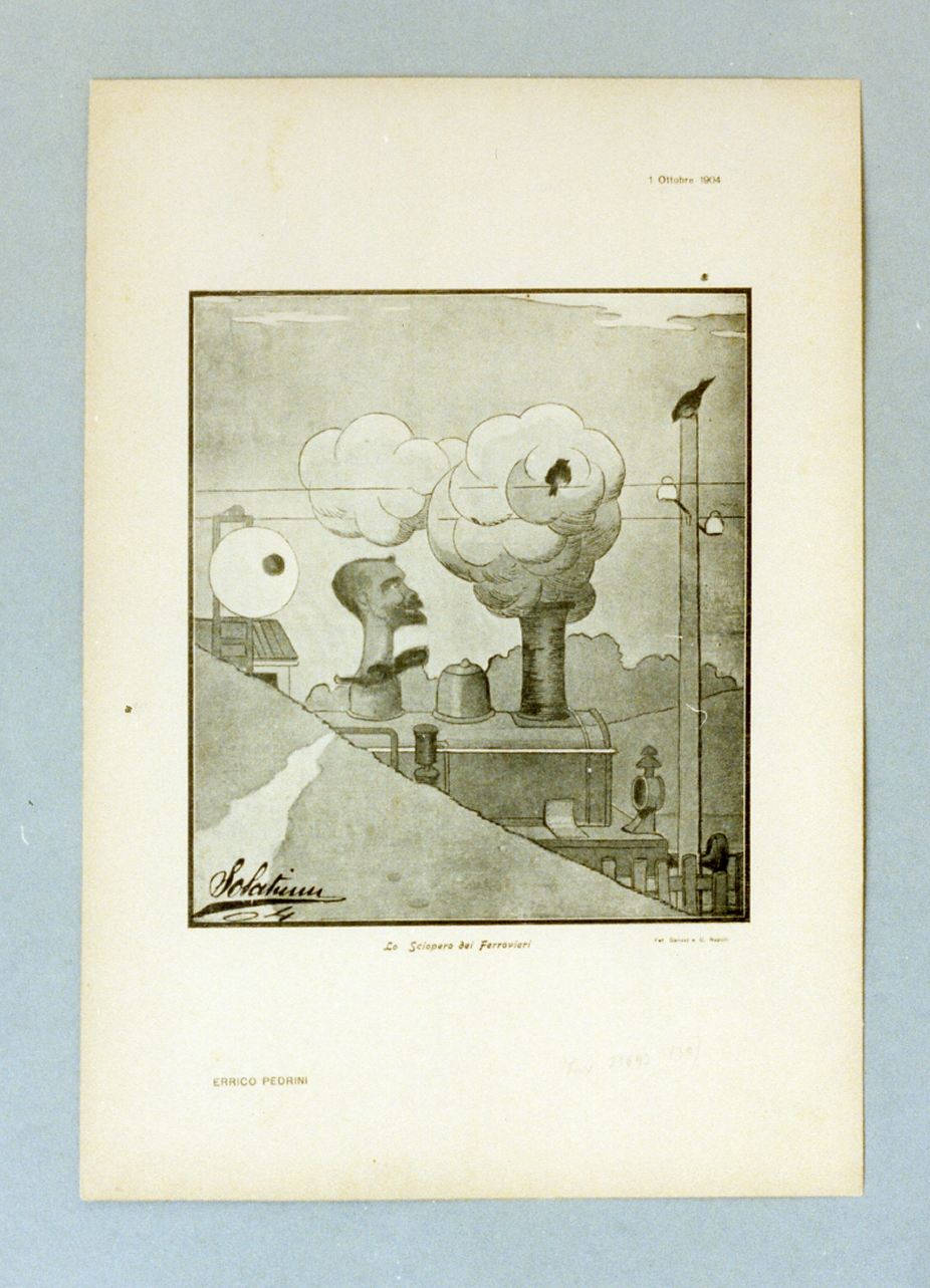 caricatura (stampa) di Buonsollazzi Mario detto Solatium (sec. XX)