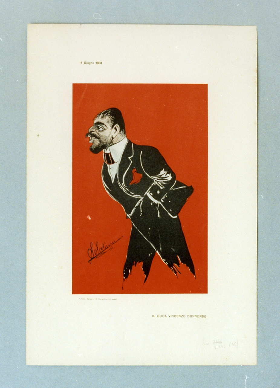 caricatura (stampa a colori) di Buonsollazzi Mario detto Solatium (sec. XX)