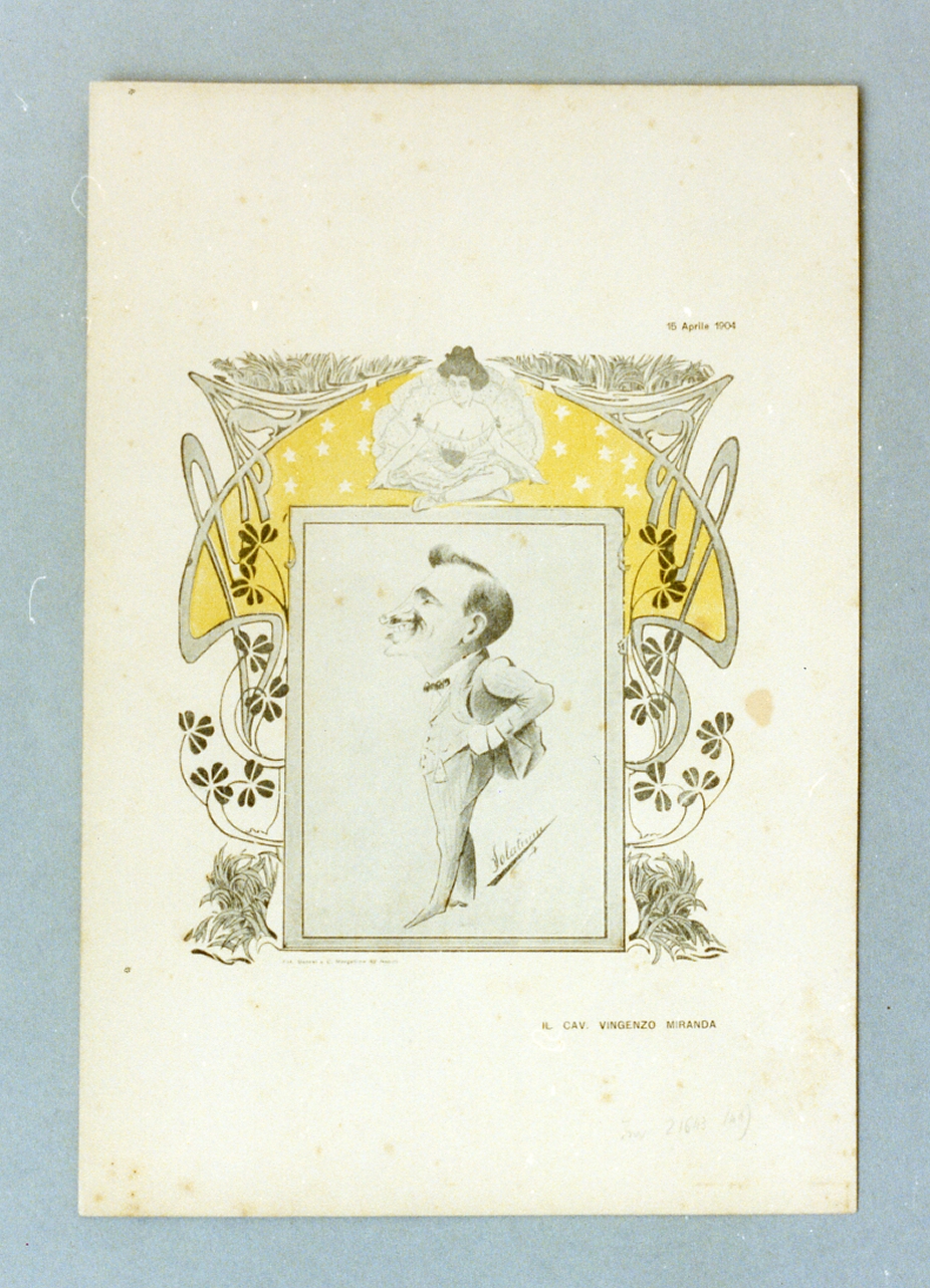 caricatura (stampa a colori) di Buonsollazzi Mario detto Solatium (sec. XX)