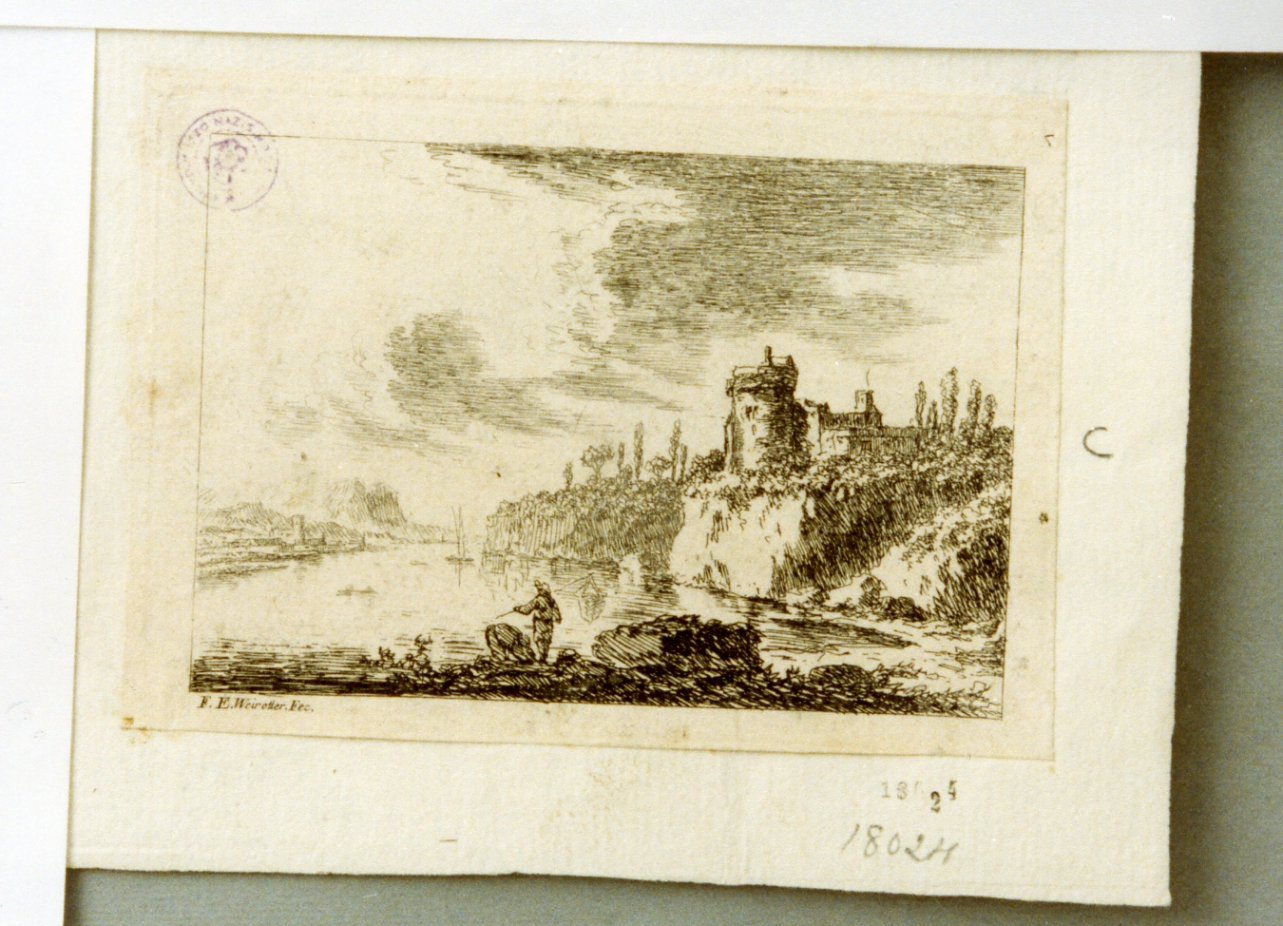 paesaggio fluviale (stampa) di Weirotter Franz Edmund (sec. XVIII)