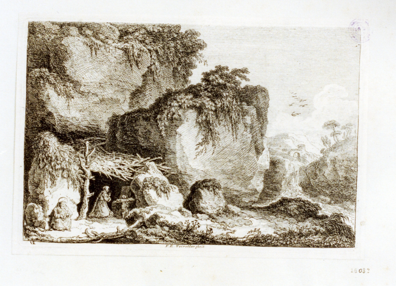 paesaggio montano (stampa) di Weirotter Franz Edmund (sec. XVIII)