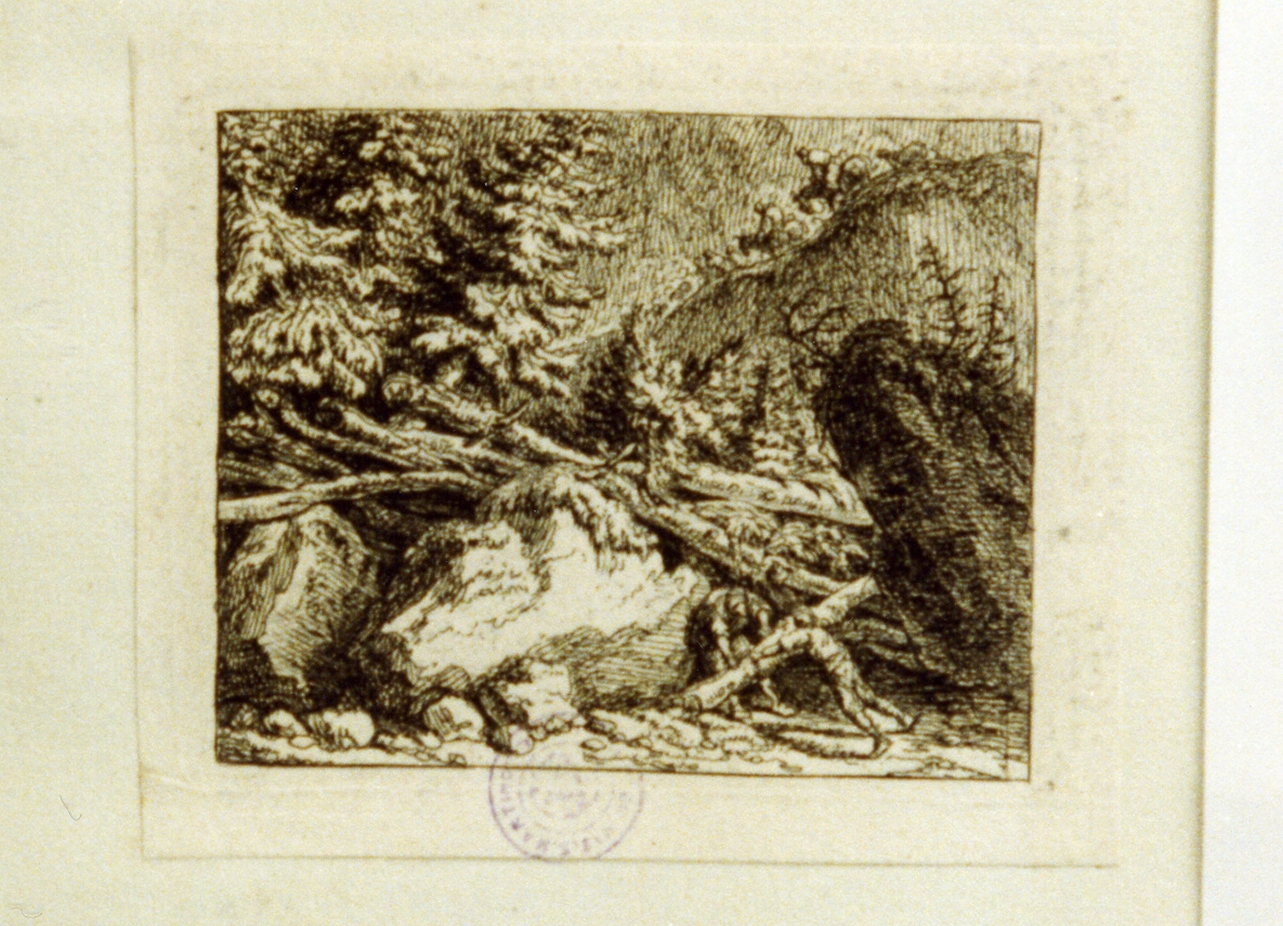 paesaggio montano (stampa tagliata) di Weirotter Franz Edmund (sec. XVIII)
