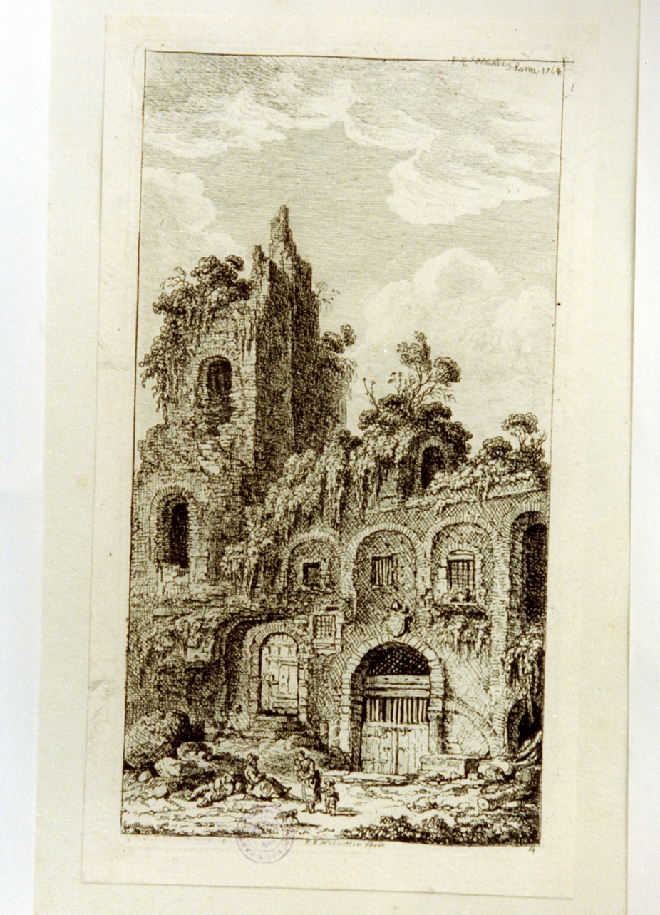 paesaggio (stampa tagliata) di Weirotter Franz Edmund (sec. XVIII)
