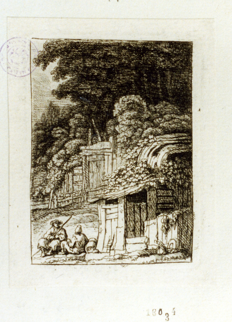paesaggio (stampa tagliata) di Weirotter Franz Edmund (sec. XVIII)