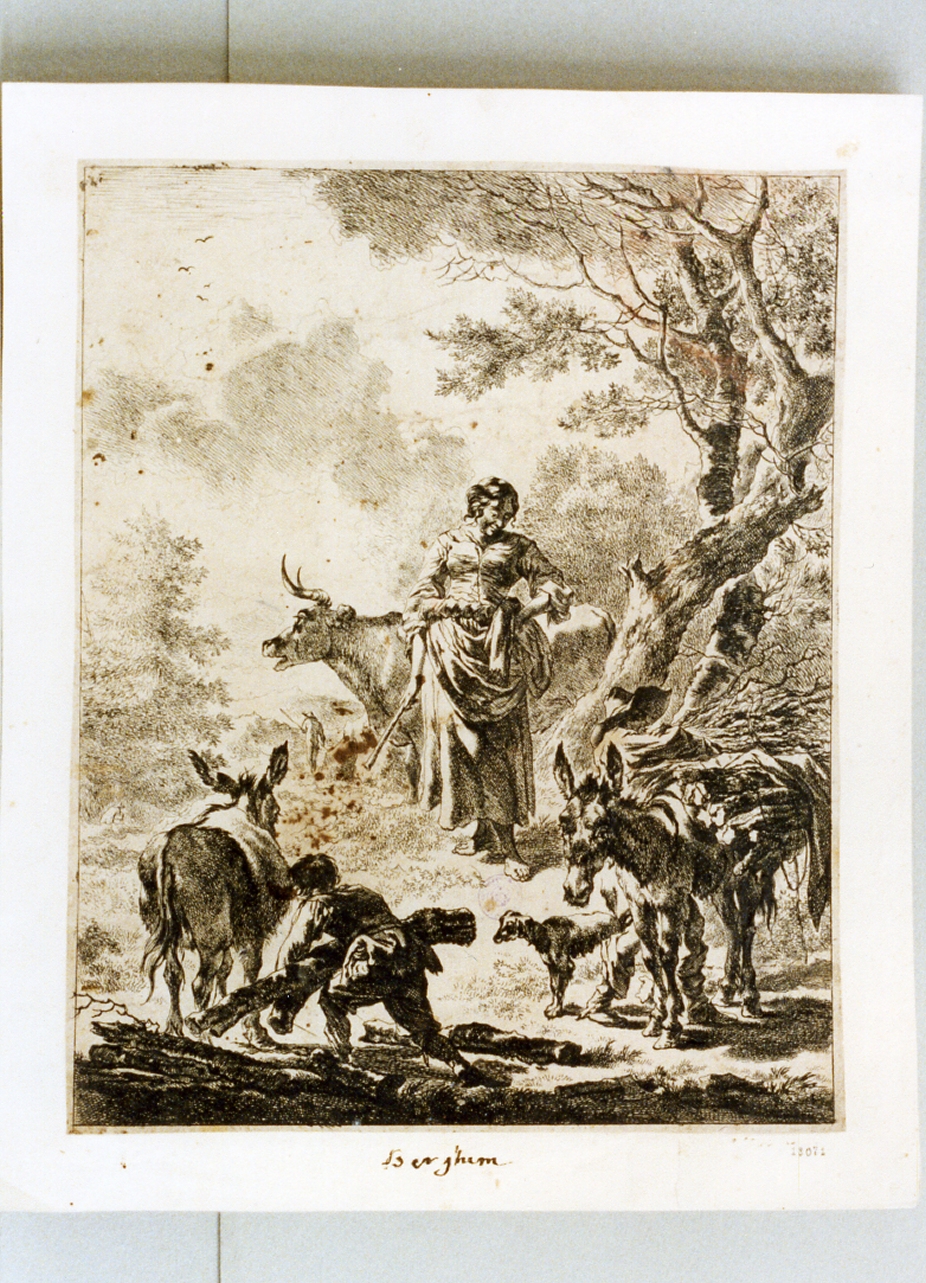 scena pastorale (stampa) - ambito tedesco (sec. XVII)