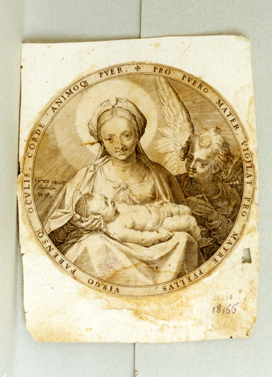 Madonna con Bambino (stampa) di Sadeler Jan il Vecchio (secc. XVI/ XVII)