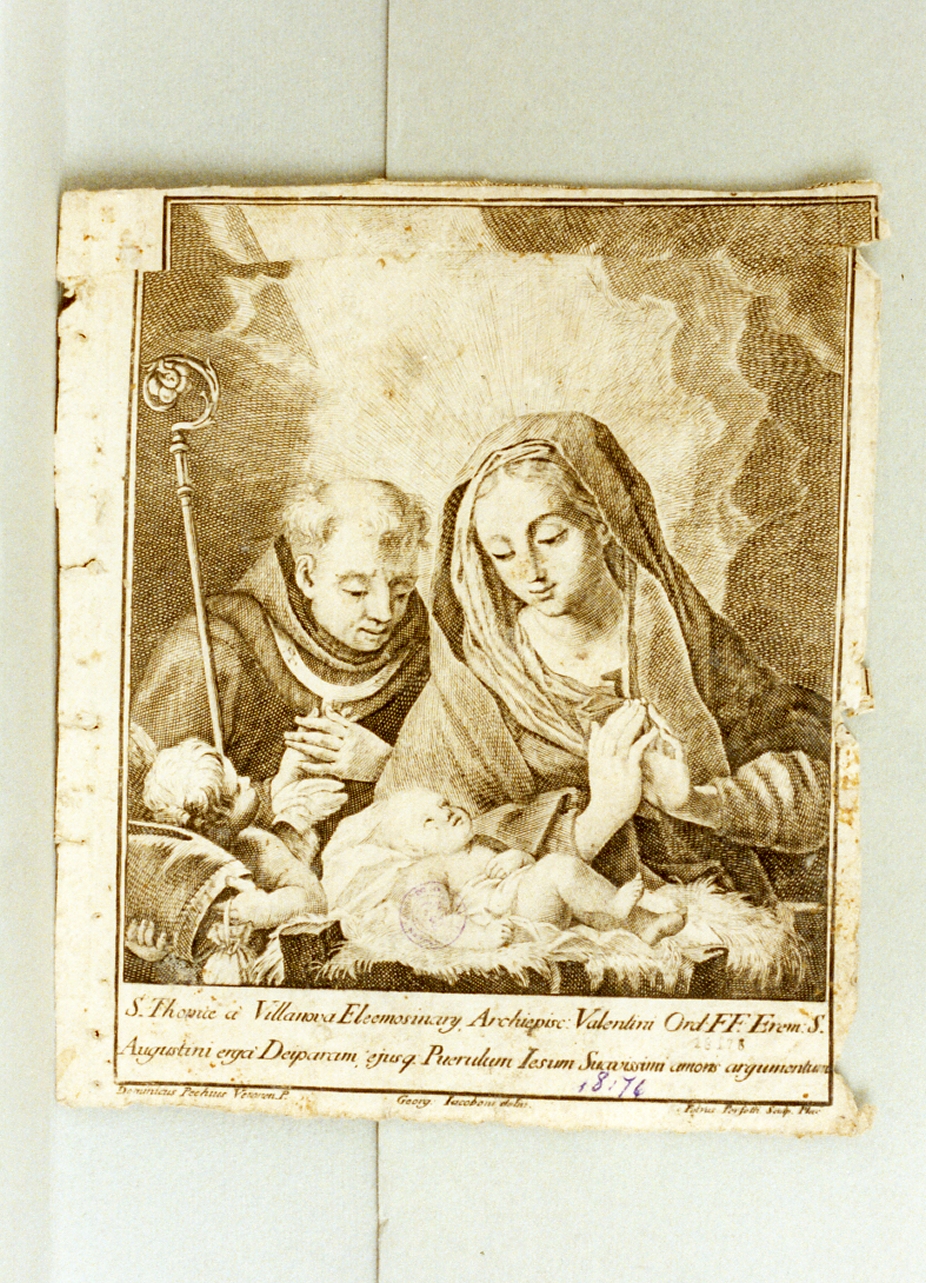 Madonna con Bambino (stampa) di Perfetti Pietro (sec. XVIII)