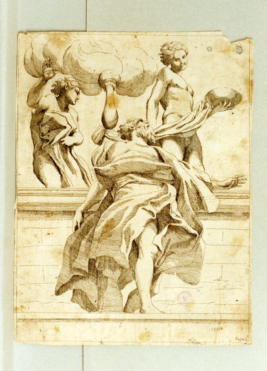 scena mitologica (stampa) di Badalocchio Sisto (sec. XVII)