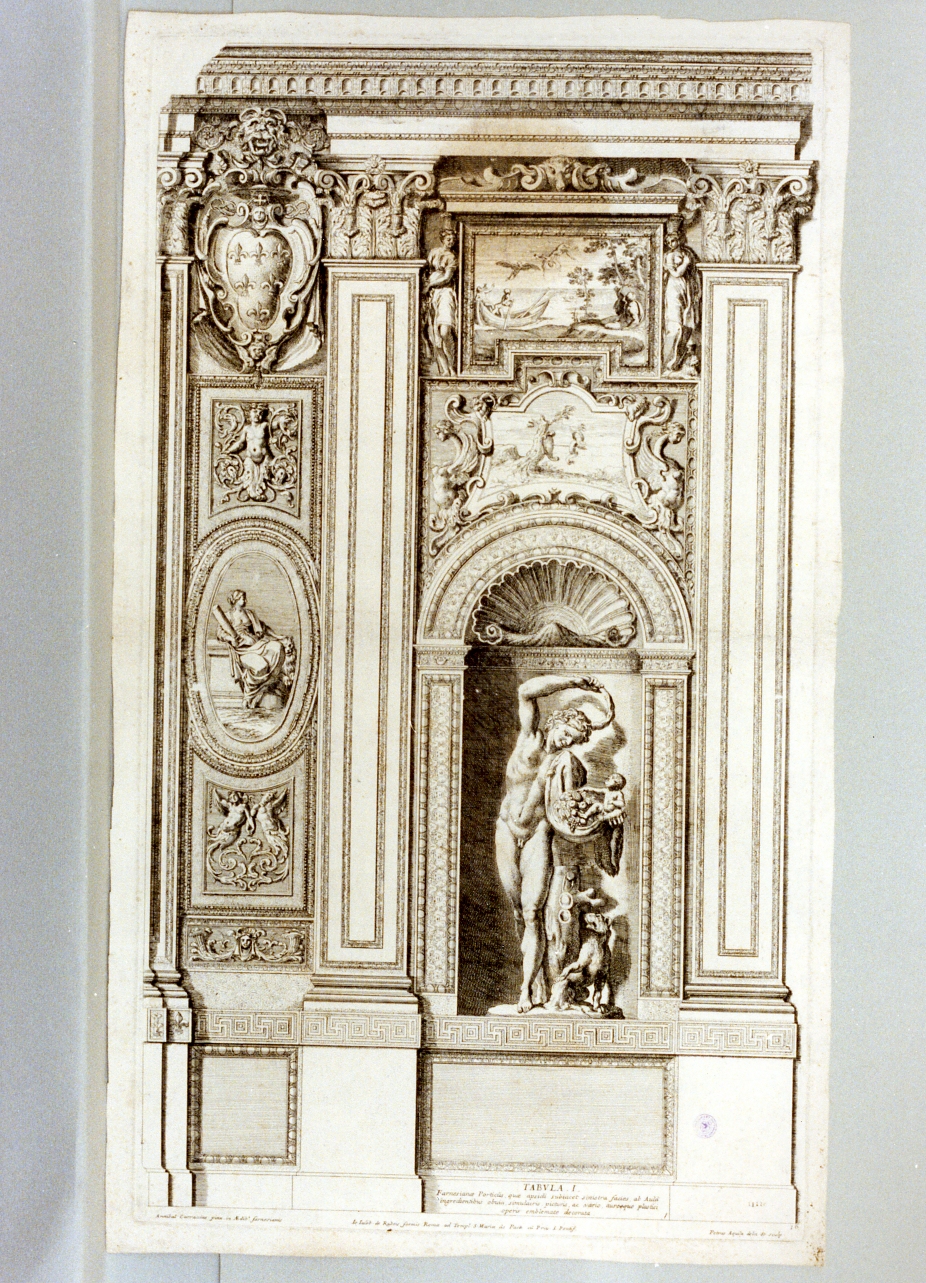 decorazioni del portico di palazzo farnese (stampa tagliata) di Dell'Aquila Pietro (sec. XVII)