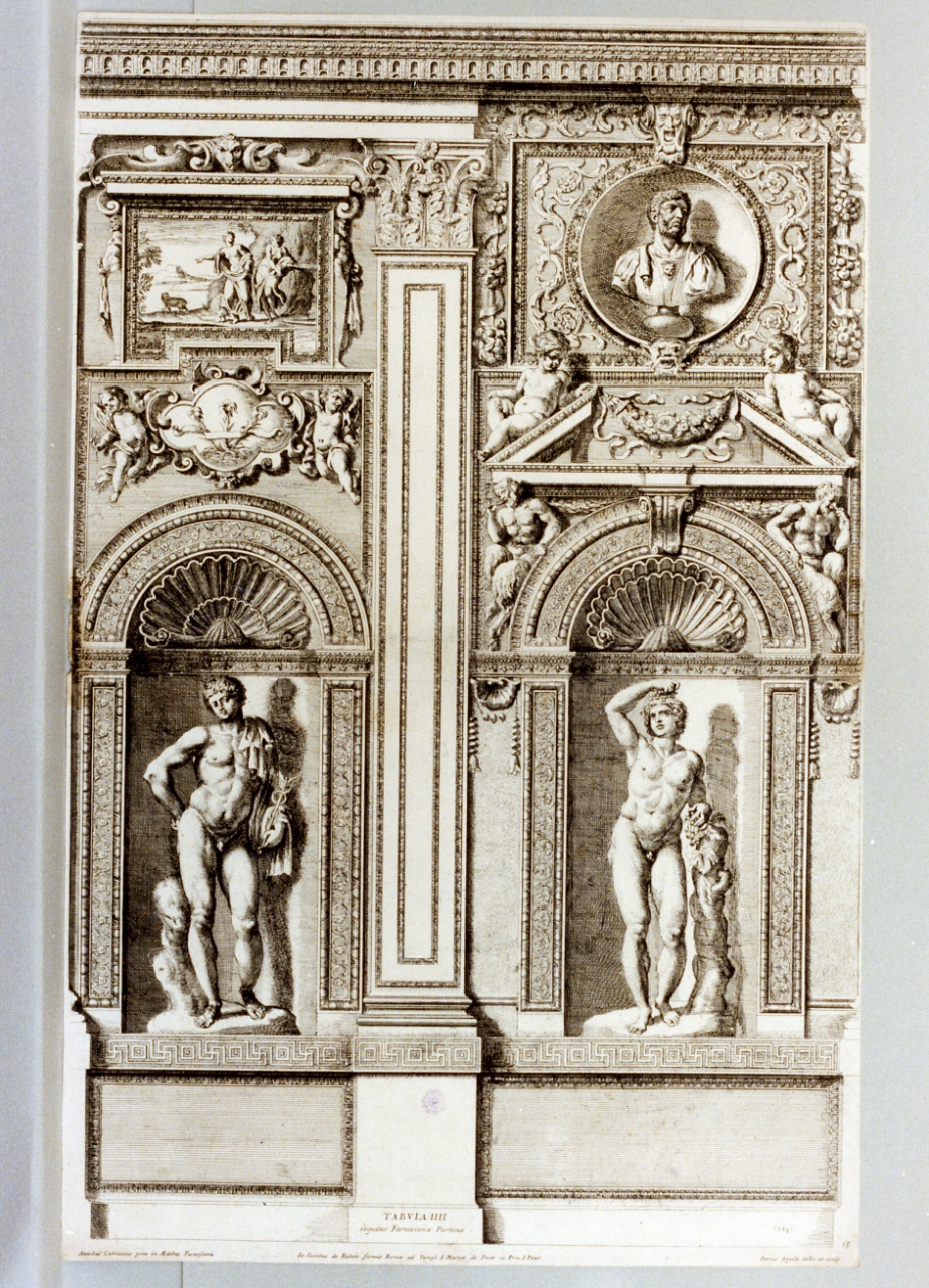 decorazioni del portico di palazzo farnese (stampa) di Dell'Aquila Pietro (sec. XVII)