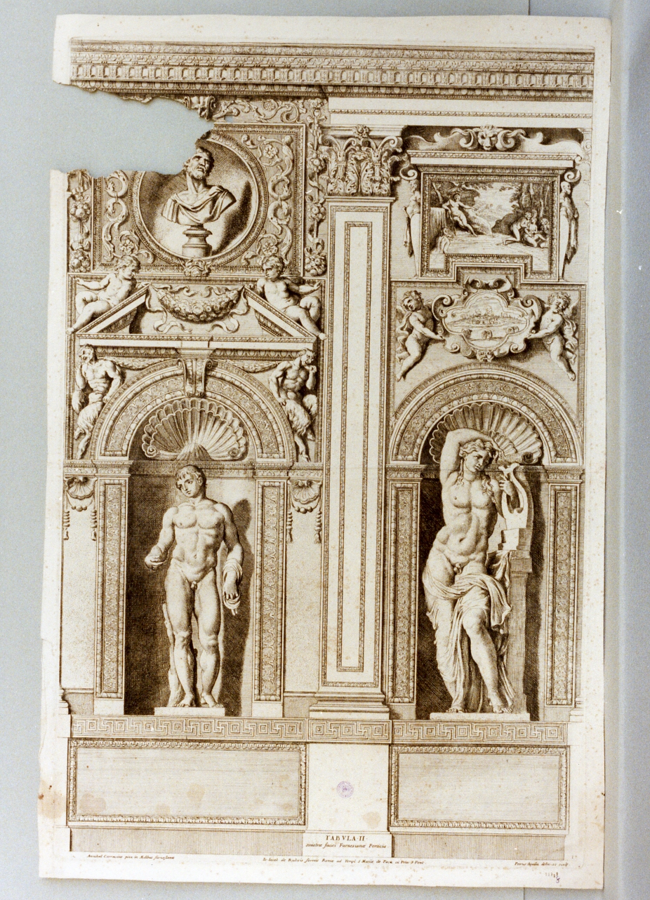 decorazioni del portico di palazzo farnese (stampa tagliata) di Dell'Aquila Pietro (sec. XVII)