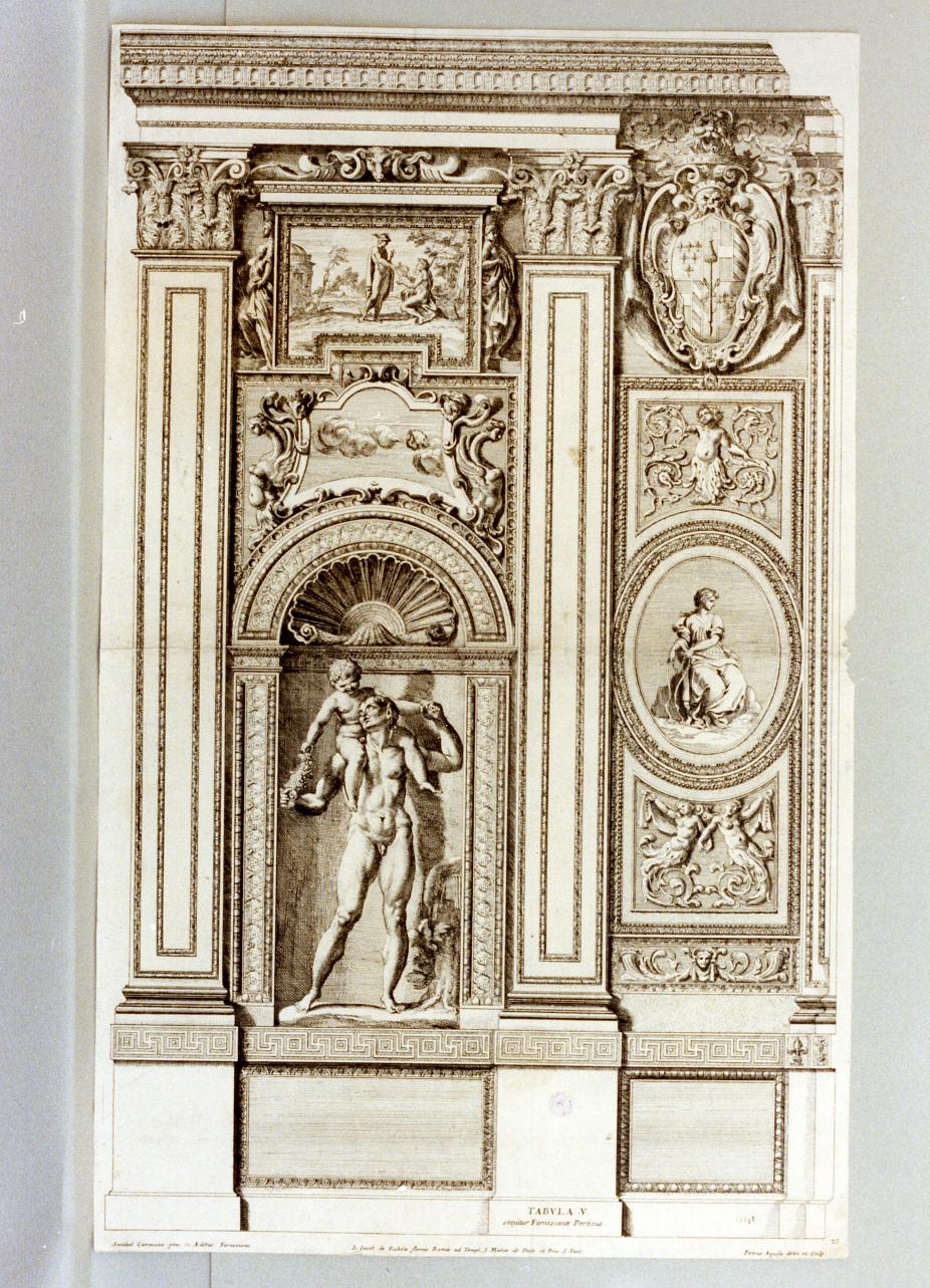 decorazioni del portico di palazzo farnese (stampa) di Dell'Aquila Pietro (sec. XVII)