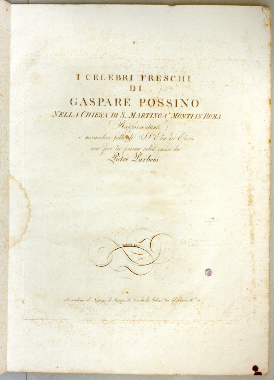 frontespizio (stampa) di Dughet Gaspard detto Pussino, Parboni Pietro (sec. XIX)