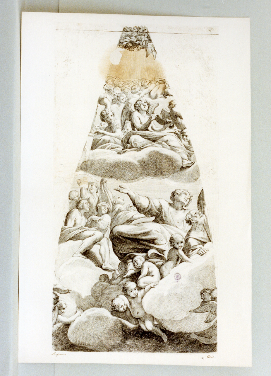 gloria di santi e angeli (stampa) di Lanfranco Giovanni (sec. XVII)