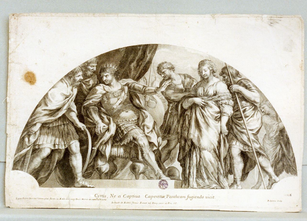 Ciro con Pantea (stampa tagliata) - ambito francese (sec. XVII)