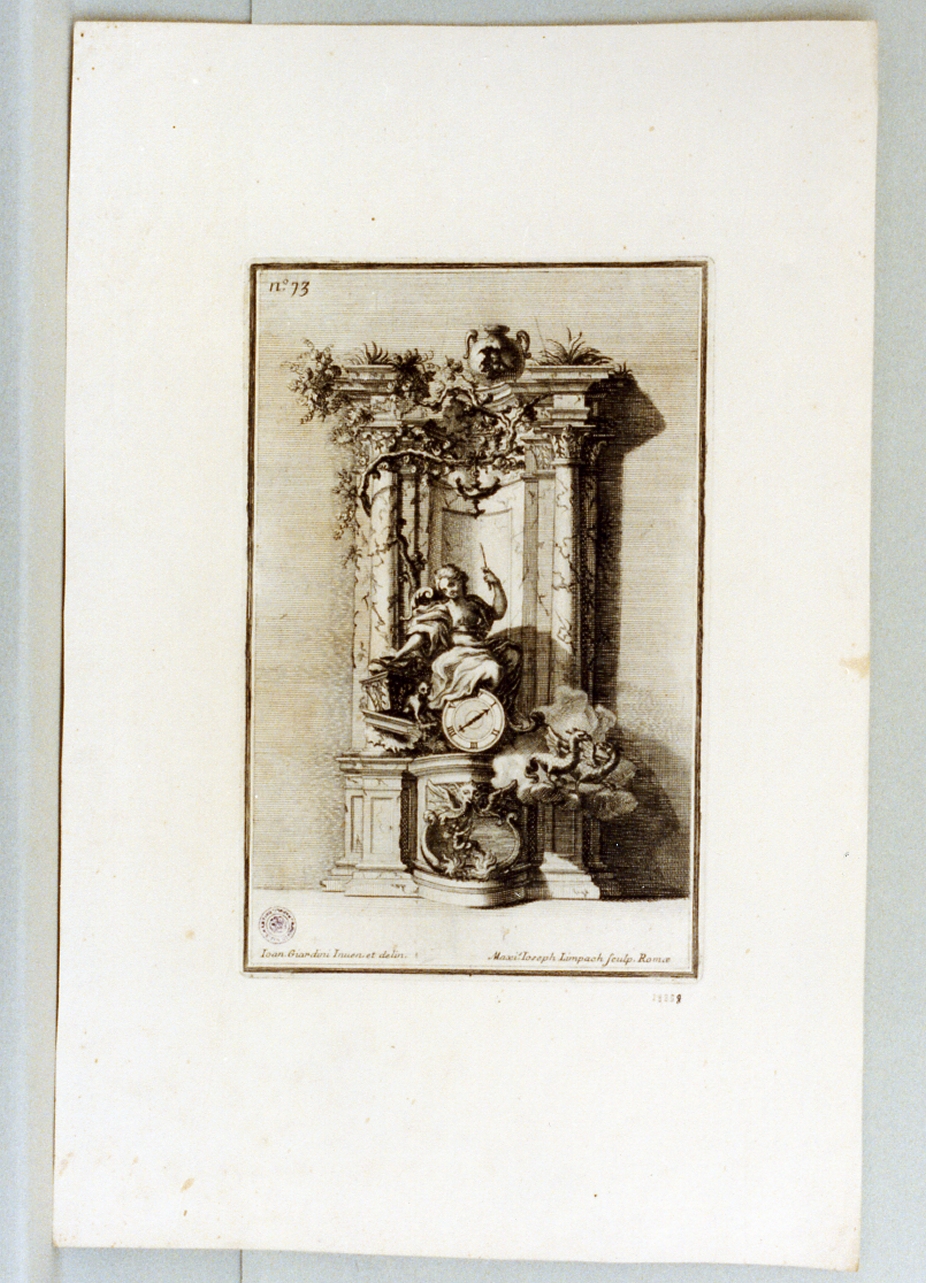 orologio (stampa) di Limpach Maximilian Joseph, Giardini Giovanni (sec. XVIII)