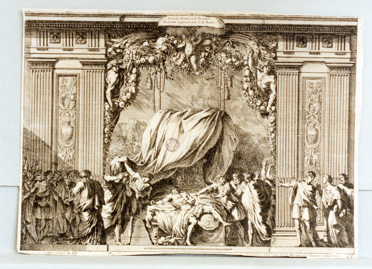 morte di un antico romano (stampa) di Lepautre Jean (sec. XVII)
