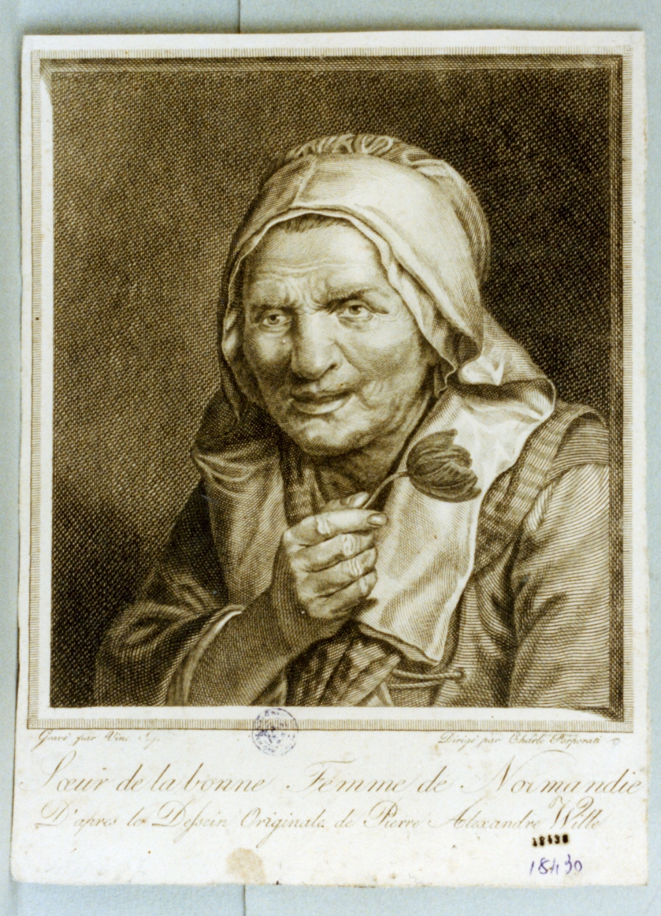 ritratto di donna (stampa) di Porporati Carlo Antonio, Wille Pierre Alexander (secc. XVIII/ XIX)