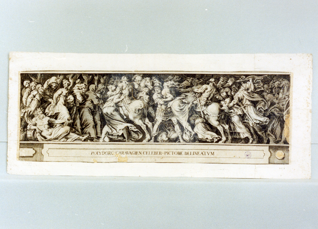 ratto delle Sabine (stampa) di Caldara Polidoro detto Polidoro da Caravaggio (fine sec. XVI)