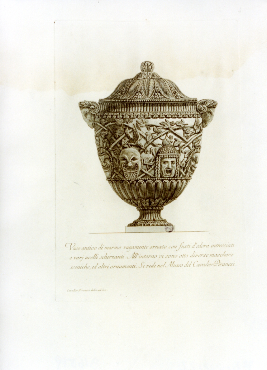 vaso di marmo antico (stampa) di Piranesi Giovanni Battista (sec. XVIII)