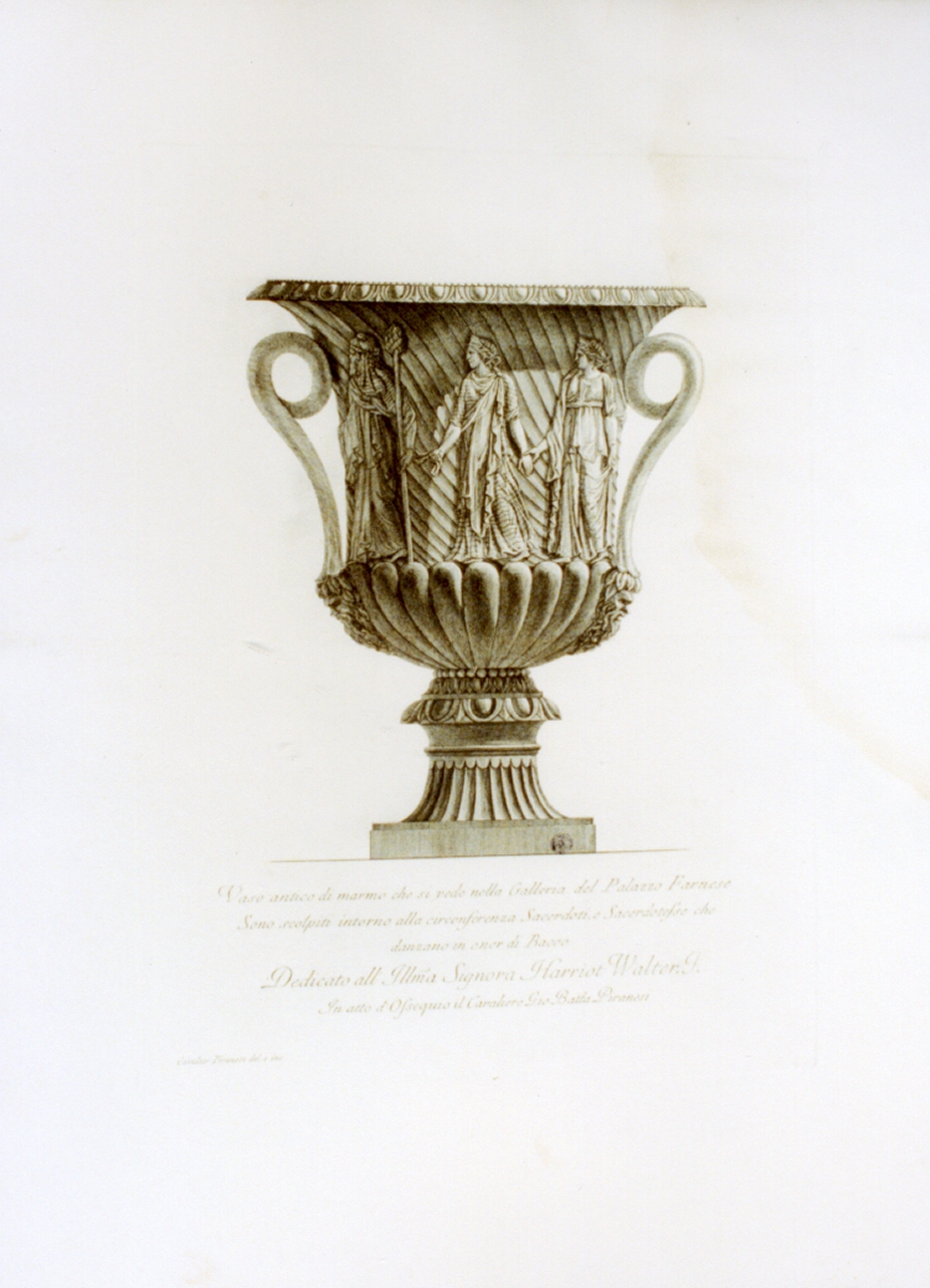 vaso di marmo antico (stampa) di Piranesi Giovanni Battista (sec. XVIII)