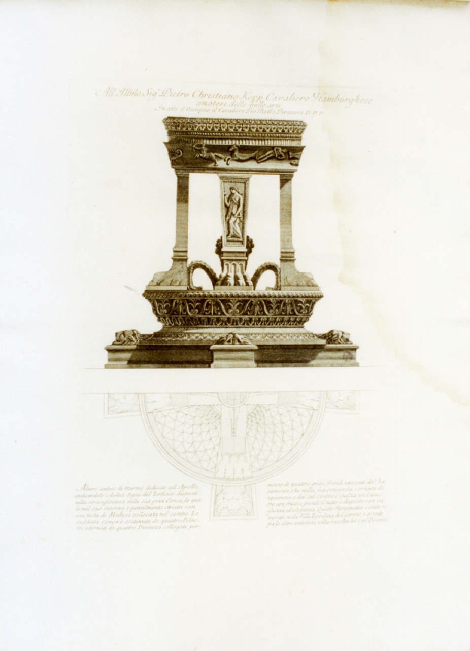 altare antico (stampa) di Piranesi Giovanni Battista (sec. XVIII)