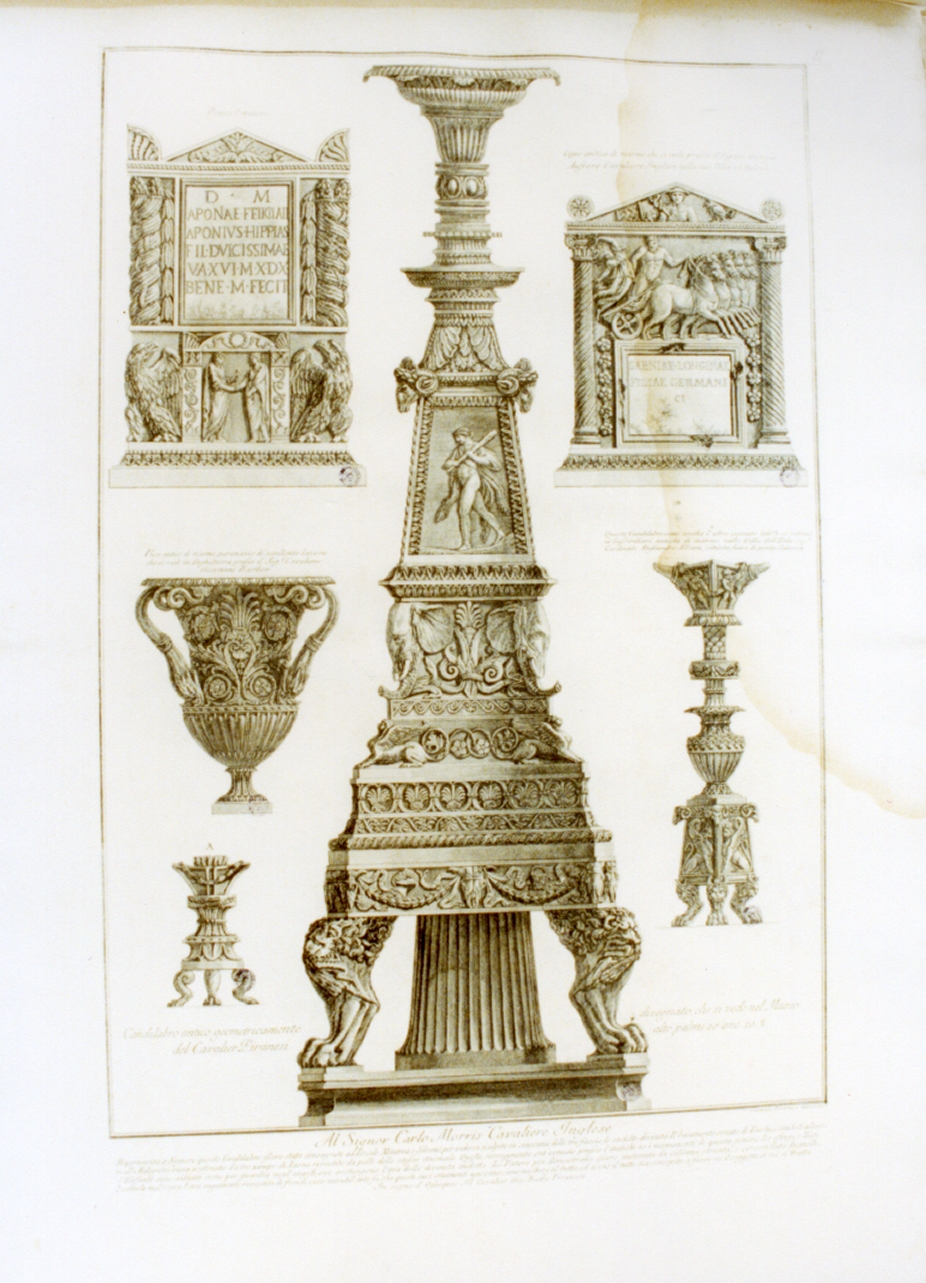 candelabro antico (stampa) di Piranesi Giovanni Battista (sec. XVIII)