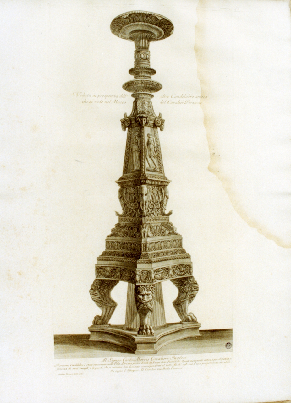candelabro antico (stampa) di Piranesi Giovanni Battista (sec. XVIII)