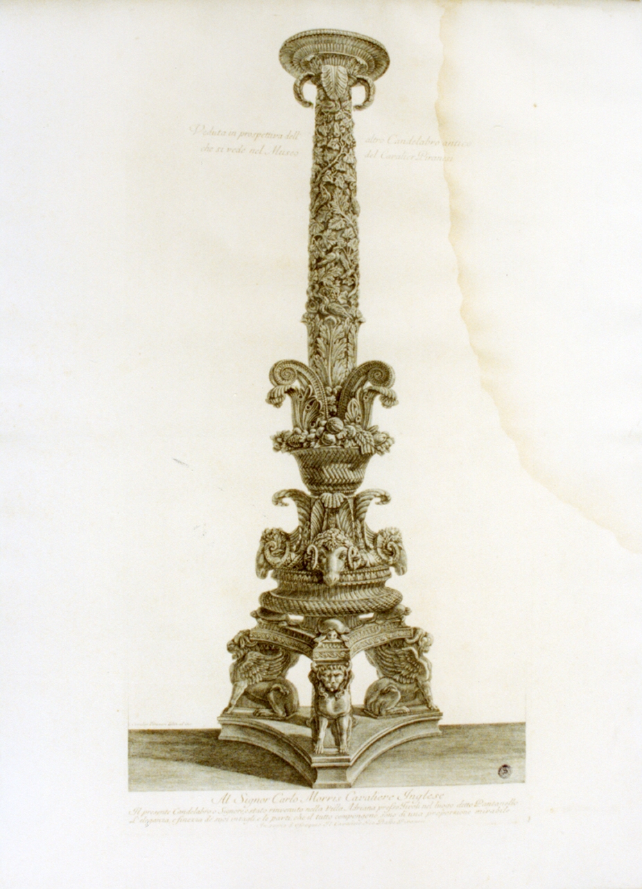 candelabro antico (stampa) di Piranesi Giovanni Battista (sec. XVIII)