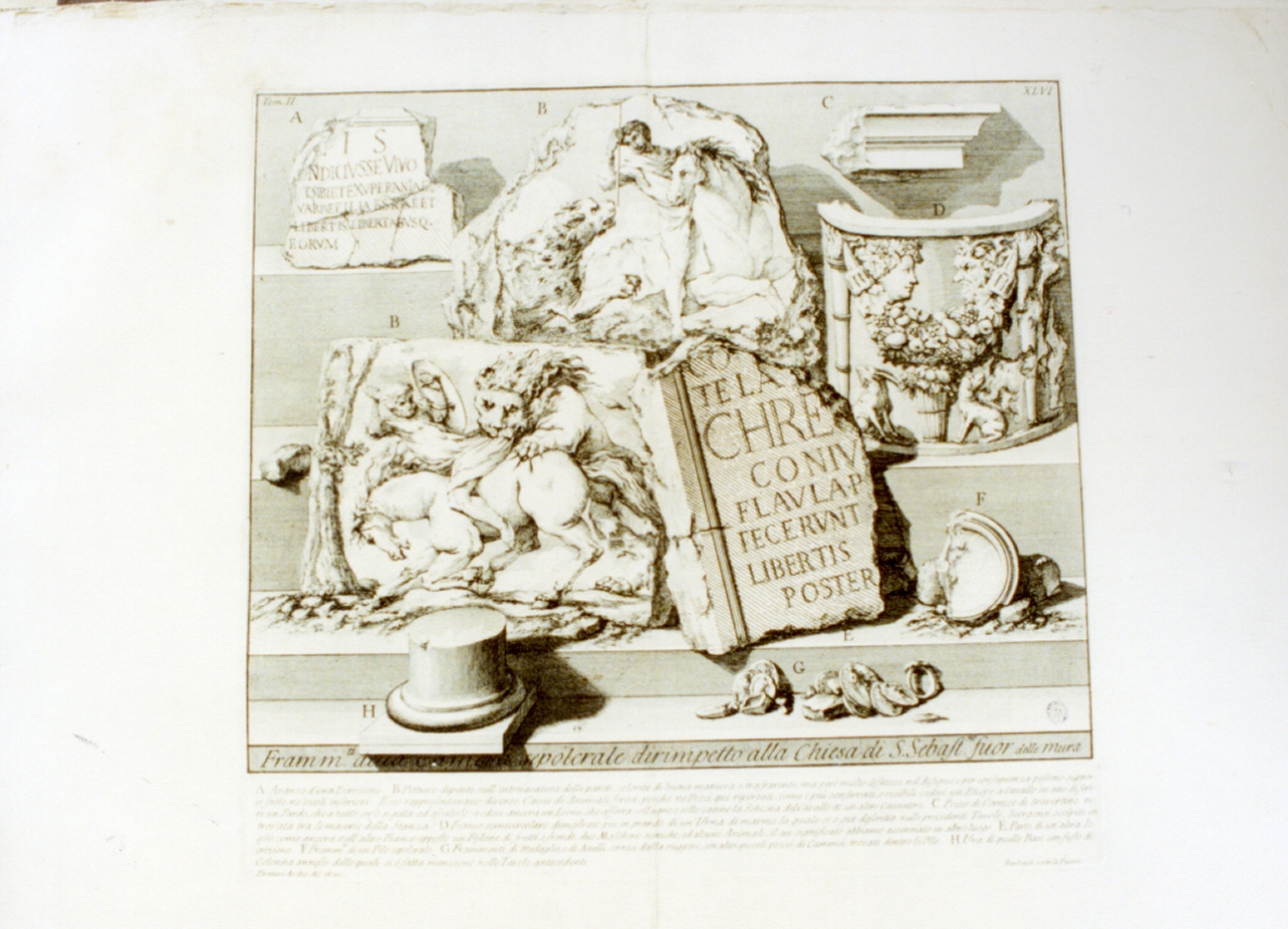 frammenti archeologici (stampa) di Piranesi Giovanni Battista, Barbault Jean (sec. XVIII)