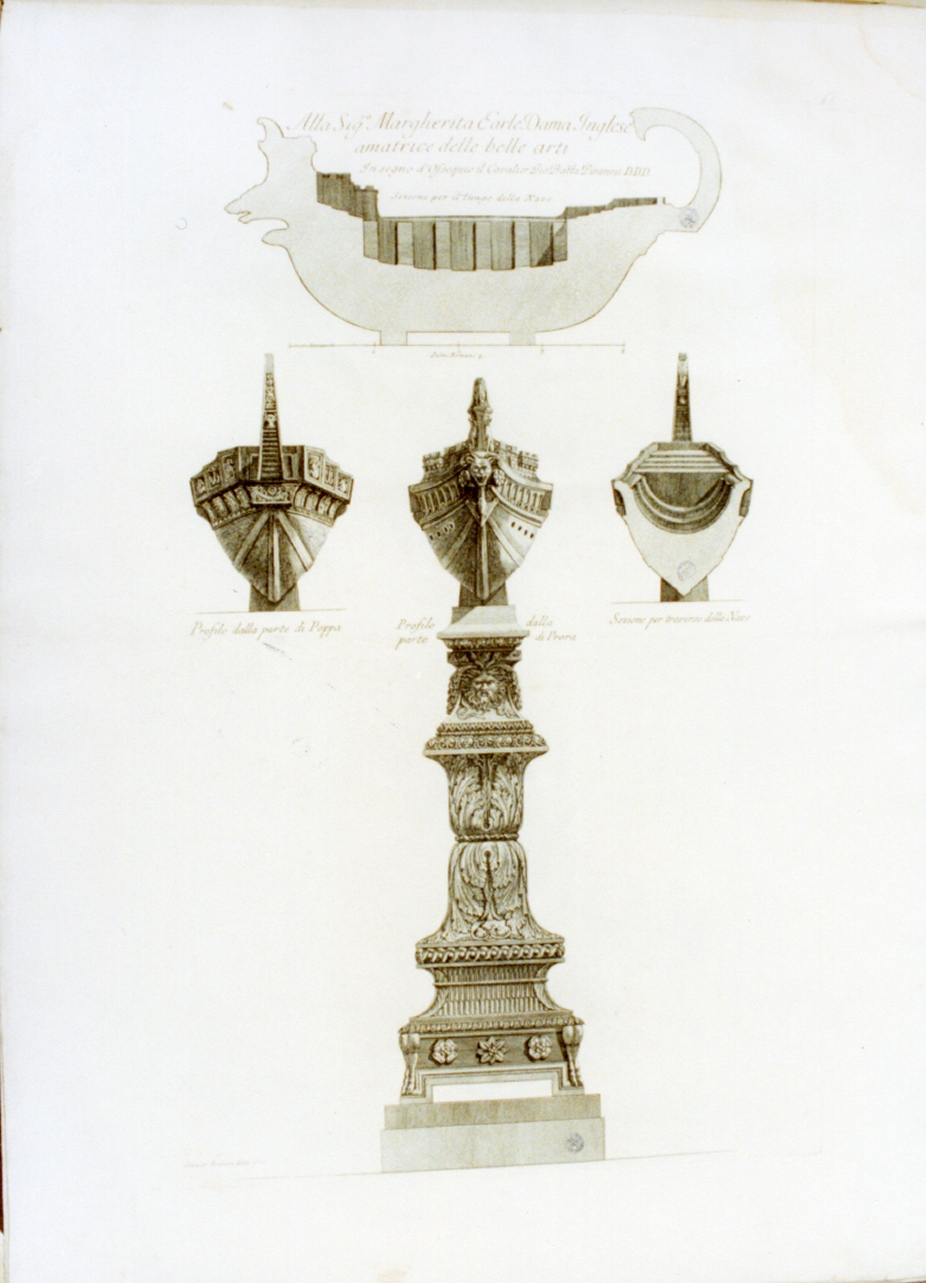 cippo ornamentale (stampa) di Piranesi Giovanni Battista (sec. XVIII)