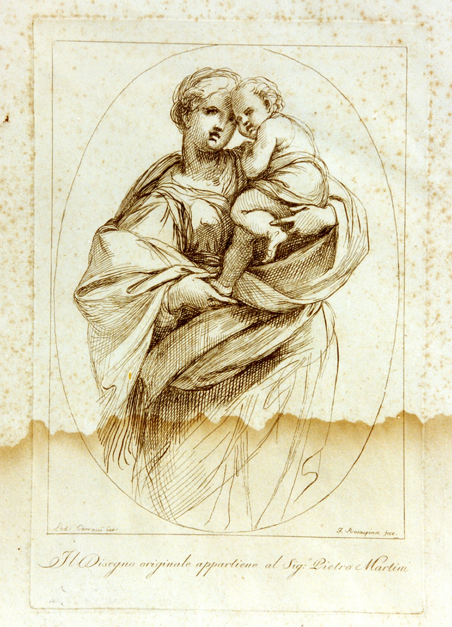 Madonna con Bambino (stampa) di Rosaspina Francesco (secc. XVIII/ XIX)