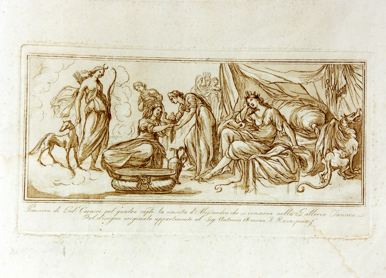 nascita di Alessandro Magno (stampa) di Rosaspina Francesco (secc. XVIII/ XIX)
