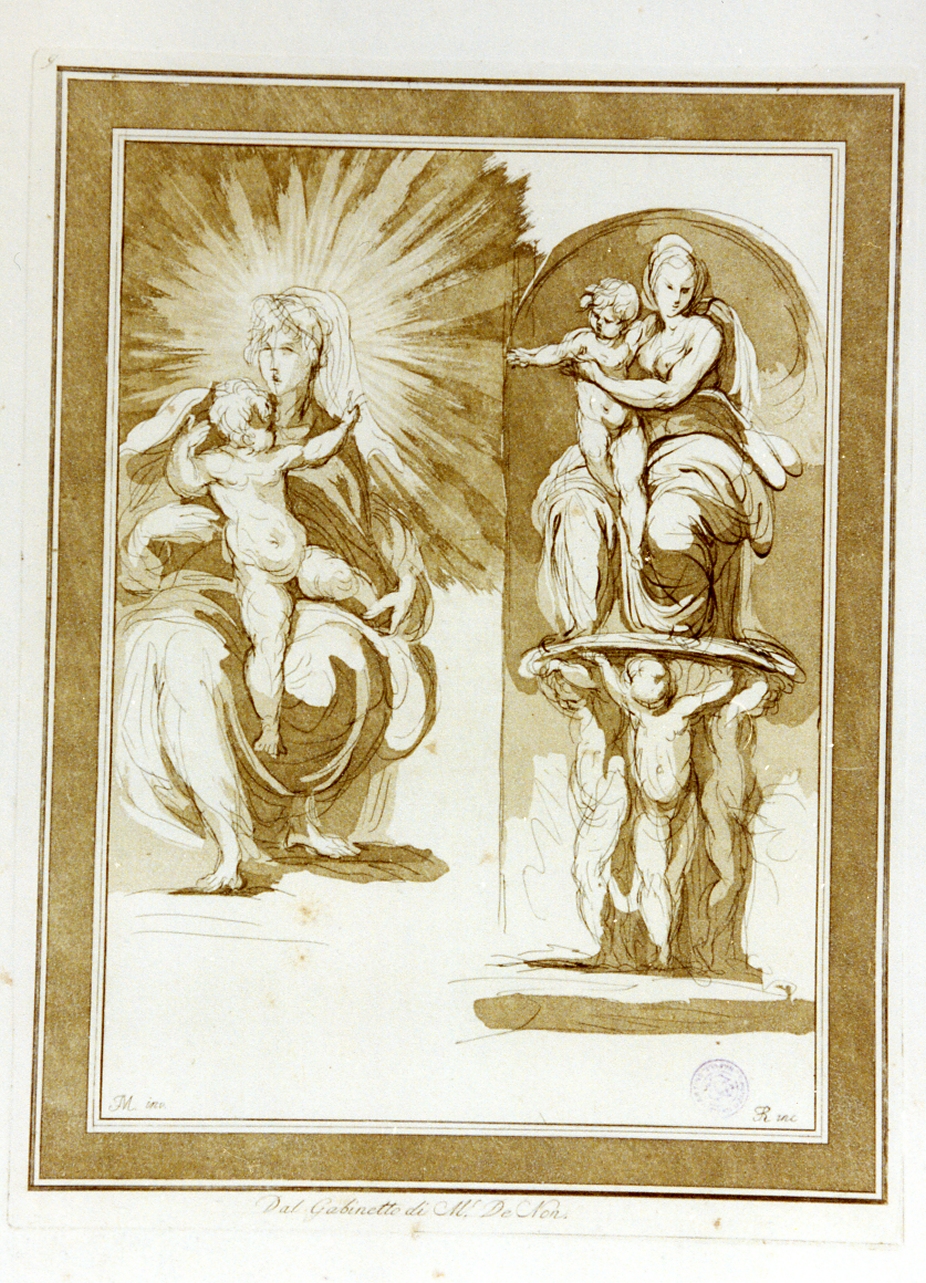Madonna con Bambino (stampa a colori) di Rosaspina Francesco (ultimo quarto sec. XVIII)