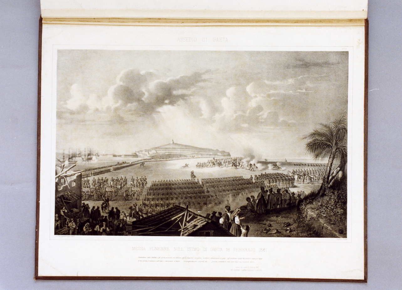 assedio di Gaeta (stampa a colori) di Bucco Luigi (sec. XIX)