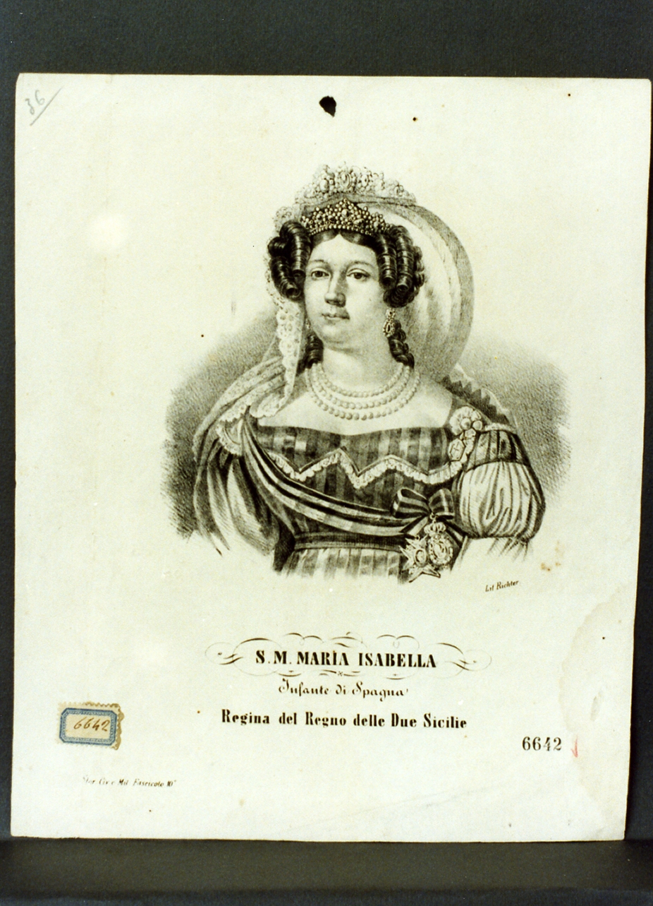 ritratto di donna (stampa) - ambito napoletano (sec. XIX)